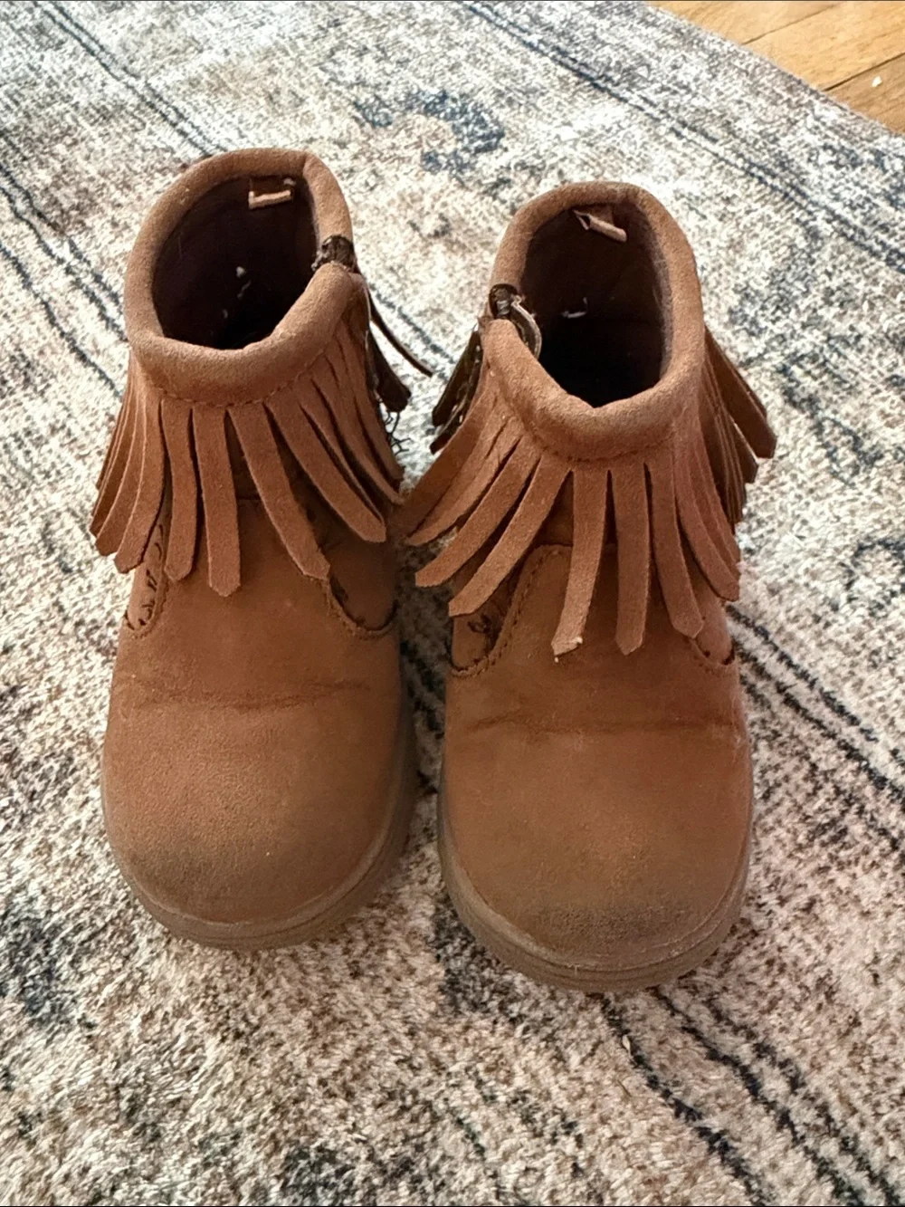 Carter’s Brown Fringe Ankle Boots - Suede Toddler Shoes Size 7